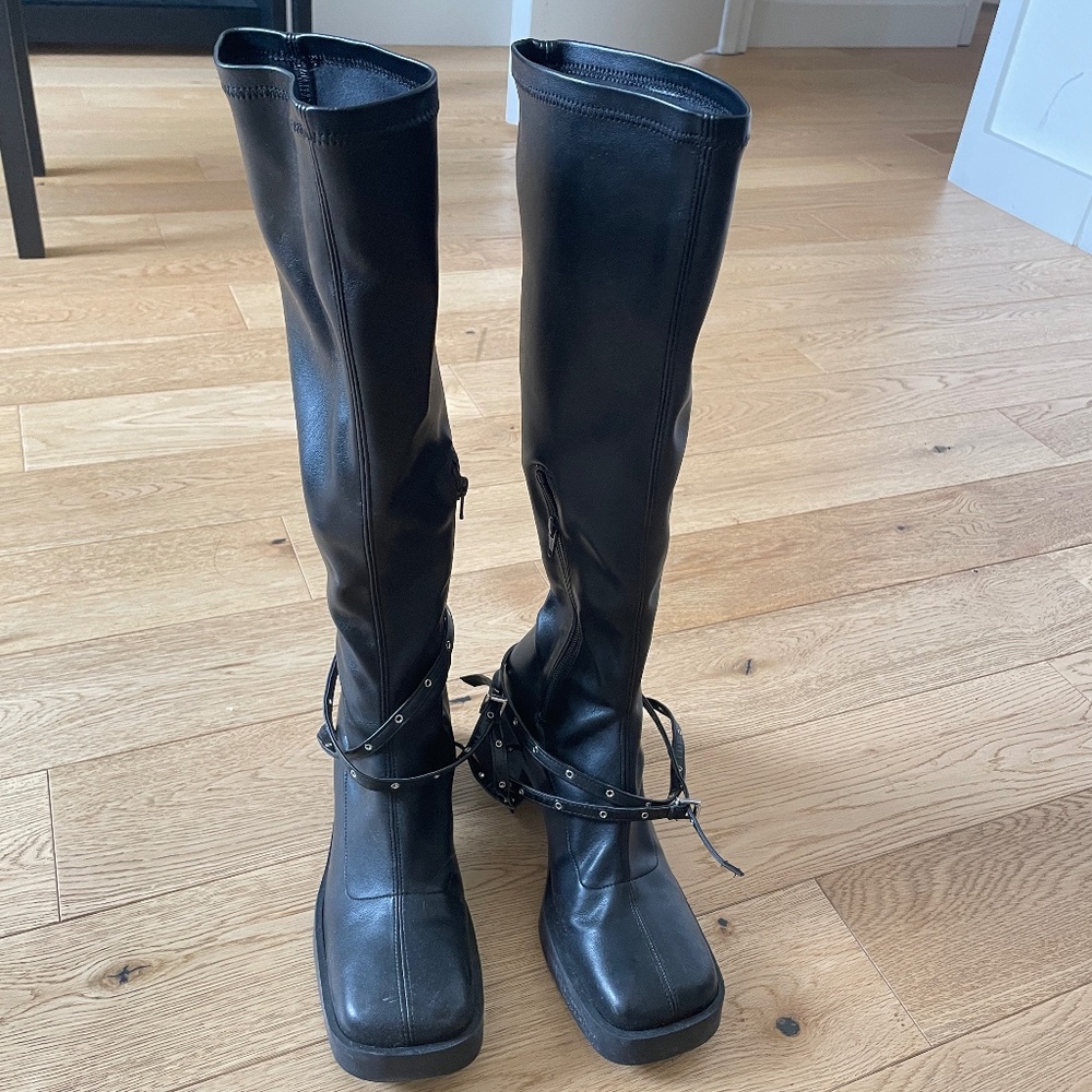 Justine Clenquet Eddie Tall Boots US 7 Womens Black